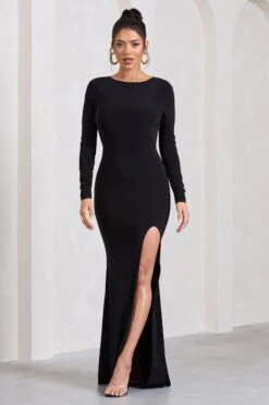 Keep Dreaming | Black Long-Sleeved Split Maxi Dress 10 Keep Dreaming | Black Long-Sleeved Split Maxi Dress -ENY Clothing Shop 4 6d5c1d35 9382 4f53 9e83 3a4abe7e66cf
