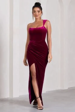 Jessica | Berry Velvet One Shoulder Corset Style Wrap Maxi Dress 10 Jessica | Berry Velvet One Shoulder Corset Style Wrap Maxi Dress -ENY Clothing Shop CC CL128023064 JessicaBerryVelvetOneShoulderCorsetStyleWrapMaxiDress0