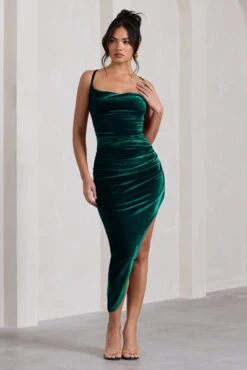 Risk It All | Bottle Green Velvet Cami Cowl Neck Satin Asymmetric Hem Midi Dress 10 Risk It All | Bottle Green Velvet Cami Cowl Neck Satin Asymmetric Hem Midi Dress -ENY Clothing Shop CC HR CL128163047 RiskItAllBottleGreenCamiCowlNeckSatinAsymmetricHemMidiDress1