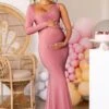 Oh Baby | Blush Maternity One Shoulder Bodycon Maxi Dress -ENY Clothing Shop CC WB CL126182 Blush Maternity One Shoulder Cut Out Maxi Dress 3