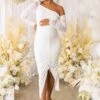 Sweet Dreams | White Maternity Asymmetric Ruched Midi Dress 1 Sweet Dreams | White Maternity Asymmetric Ruched Midi Dress -ENY Clothing Shop CL125303 white maternity asymmetric ruched midi dress 2
