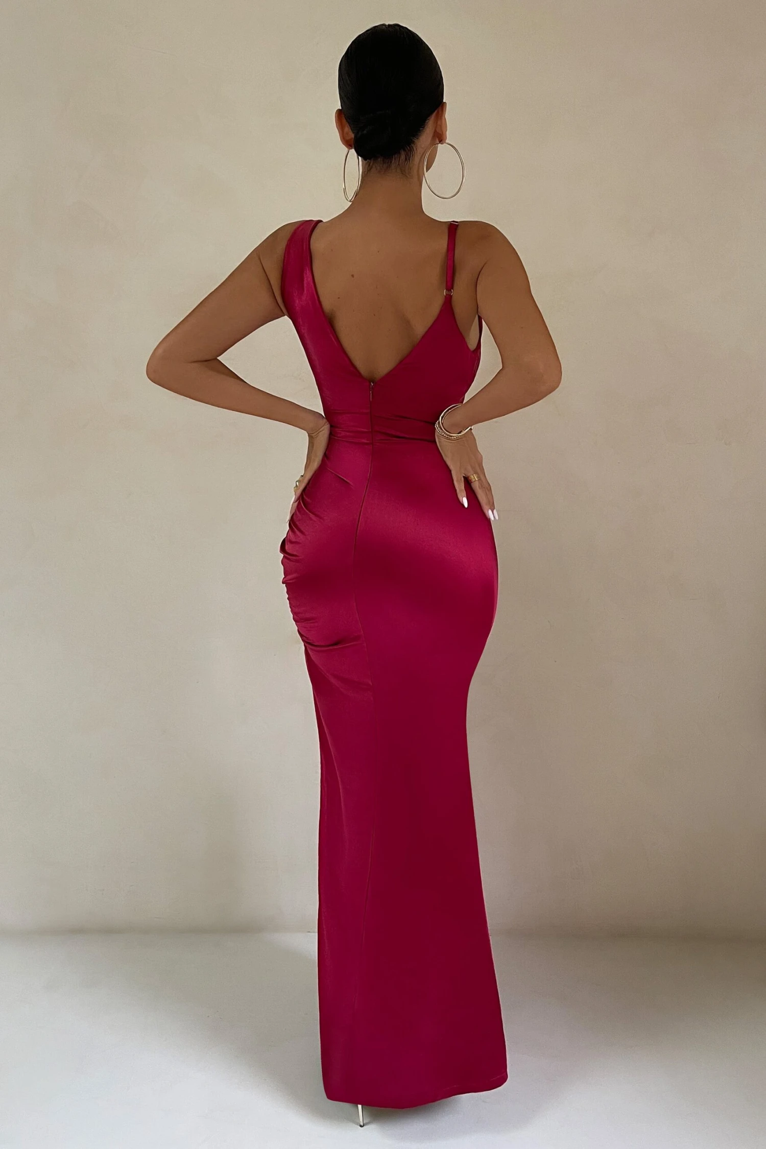 Belonging | Berry Ruched Cowl Maxi Dress 4 Belonging | Berry Ruched Cowl Maxi Dress - Image 2