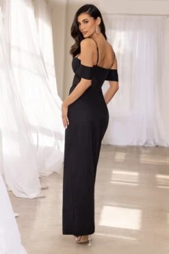Invited | Black Corset Detail Maxi Dress With Thigh Split -ENY Clothing Shop CL126587BlackCorsetDetailMaxiDressWithThighSplit5