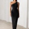 Honey Honey | Black One Shoulder Maxi Dress -ENY Clothing Shop CL127486 HoneyHoneyBlackOneShoulderMaxiDress0