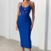 Destiny Calling | Electric Blue Bandage Mesh Cut Out Midi Dress With Bra Detail -ENY Clothing Shop CL127498 DestinyCallingElectricBlueSweetheartNecklineBraDetailMidiDress0