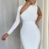 Siren | White One Shoulder Bodycon Mini Dress -ENY Clothing Shop DRWH19481 White One Shoulder Dress 4b502bbd 3af1 48eb 8367 48d637df2c84