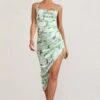 Risk It All | White & Green Floral Print Satin Cowl Asymmetric Midi Dress 1 Risk It All | White & Green Floral Print Satin Cowl Asymmetric Midi Dress -ENY Clothing Shop WB BR CC CL126039153 RiskItAllWhite GreenFloralPrintSatinCowlAsymmetricDress3