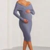 Little Star | Dove Grey Maternity Twist Front Midi Dress -ENY Clothing Shop WB BR CC CL126480 DoveGreyTwistFrontMidiDress1