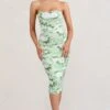 Negroni | White & Green Floral Print Bandeau Corset Ruched Mesh Midi Dress 2 Negroni | White & Green Floral Print Bandeau Corset Ruched Mesh Midi Dress -ENY Clothing Shop WB BR CC CL127289153 NegroniWhite GreenFloralPrintBandeauCorsetRuchedMeshMidiDress2
