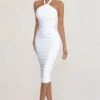 Serendipity | White Halter Neck Knot Midi Dress -ENY Clothing Shop WB BR CL126092 SerendipityWhiteHalterNeckKnotMidiDress3
