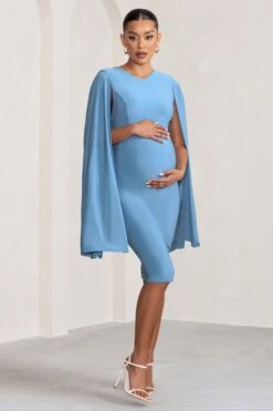 Hey Mama | Powder Blue Maternity Cape Sleeve Midi Dress 11 Hey Mama | Powder Blue Maternity Cape Sleeve Midi Dress -ENY Clothing Shop WB BR CL126485 HeyMamaPowderBlueMaternityCapeSleeveMiniDress4