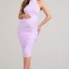 Chrissy | Lilac Maternity Halterneck Ruched Midi Dress -ENY Clothing Shop WB BR CL128471033 ChrissyLilacMaternityHalterneckRuchedMidiDress0