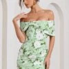 Snowdrop | White & Green Floral Print Wrap Mini Dress 2 Snowdrop | White & Green Floral Print Wrap Mini Dress -ENY Clothing Shop WB BR CL128625153 SnowDropWhite GreenFloralPrint2