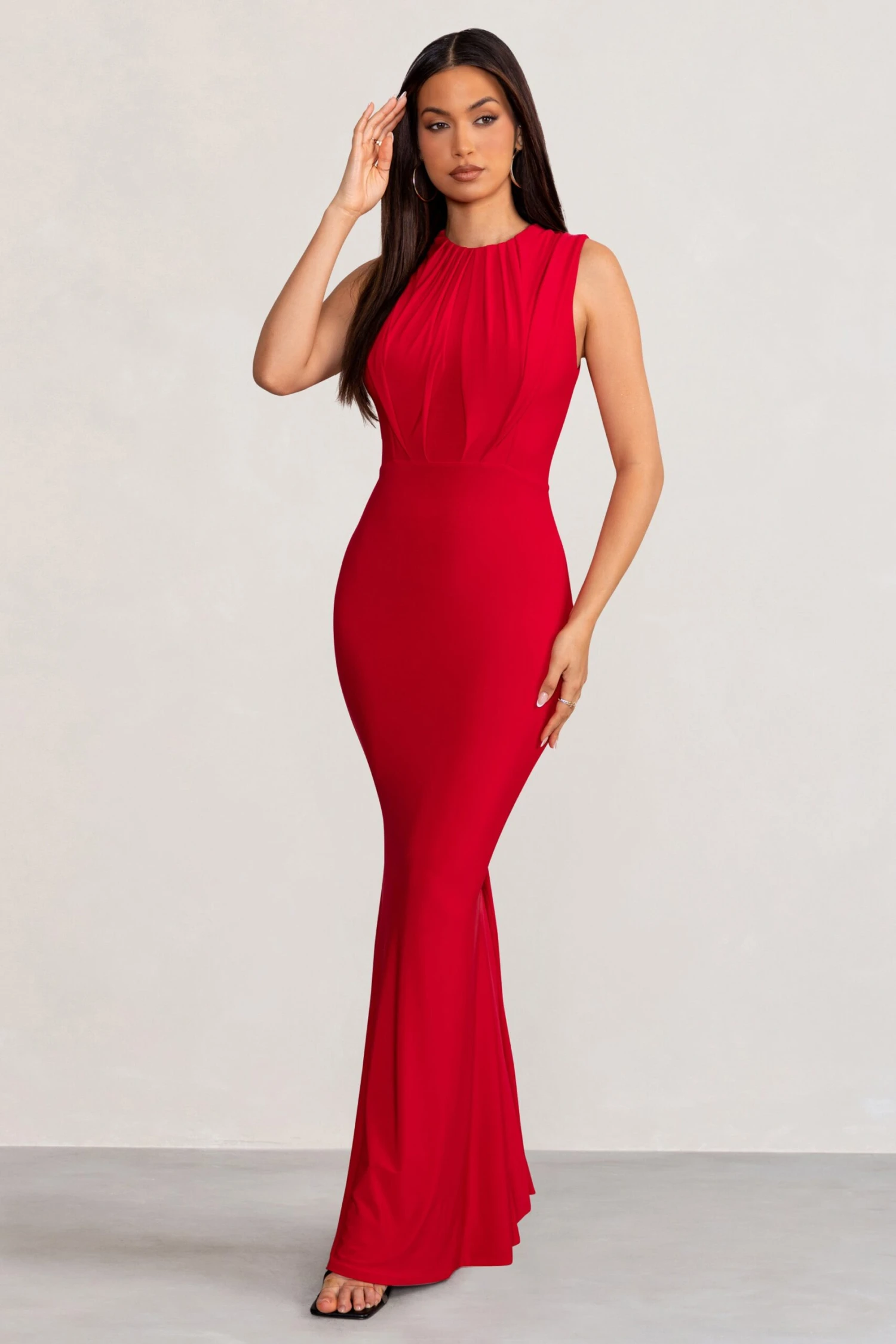 Phoenix | Red Sleeveless Maxi Dress With Hood 3 Phoenix | Red Sleeveless Maxi Dress With Hood