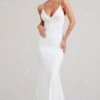 Endless Love | White Backless Knot Detail Fishtail Maxi Dress -ENY Clothing Shop WB BR CL129343005 EndlessLoveWhiteBacklessKnotDetailFishtailMaxiDress1