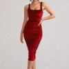 Beauty | Berry Velvet Square Neck Bodycon Midi Dress -ENY Clothing Shop WB BR HR CL127625 BeautyBerryVelvetSquareNeckBodyconMidiDress1