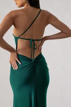 Dressing Up | Bottle Green One Shoulder Maxi Dress With Open Back Detail -ENY Clothing Shop WB CC BR CL127621 DressingUpBottleGreenOneShoulderMaxiDressWithOpenBackDetail5copy