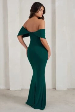 Gabrielle | Green Bardot Neckline With Drape Sleeves Maxi Dress 8 Gabrielle | Green Bardot Neckline With Drape Sleeves Maxi Dress -ENY Clothing Shop WB CC CL128402 GabrielleBottleGreenBardotNecklineWithDrapeSleevesMaxiDress5 b60492fc 1933 4e1f ad85 9aee865fe774