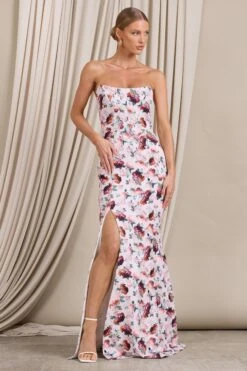 Blenheim | White Floral Corset Bodycon Maxi Dress -ENY Clothing Shop WB CC CL128448126 BlenheimWhiteFloralCorsetBodyconMaxiDress1