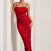 Ellis | Red Rose Printed Ruched Mesh Strappy Bodycon Maxi Dress -ENY Clothing Shop WB CC CL128707100 EllisRedRosePrintedRuchedMeshStrappyBodyconMaxiDress2