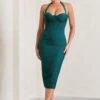 Supermodel | Bottle Green Halter-Neck Corset Midi Dress 2 Supermodel | Bottle Green Halter-Neck Corset Midi Dress -ENY Clothing Shop WB CC CL128734047 SupermodelBottleGreenHalter NeckCorsetMidiDress0