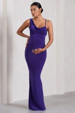 Phantasy | Purple Maternity Cowl Neck Maxi Dress -ENY Clothing Shop WB CC CL129213104 PhantasyPurpleMaternityCowlNeckMaxiDress3