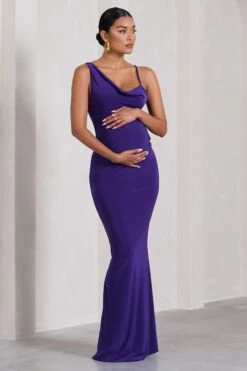 Phantasy | Purple Maternity Cowl Neck Maxi Dress -ENY Clothing Shop WB CC CL129213104 PhantasyPurpleMaternityCowlNeckMaxiDress5