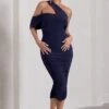 Cici | Navy Asymmetric One Shoulder Ruched Midi Dress -ENY Clothing Shop WB CC CL129294015 CiciNavyAsymmetricOneShoulderRuchedMidiDress2 2119cce1 3da0 41ad b622 dca15eb9de7f