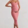 Raquel | Pink Maternity Cami Midi Dress With Split -ENY Clothing Shop WB CC CL129398 RaquelBlushPinkMaternityCamiMidiDressWithSplit4