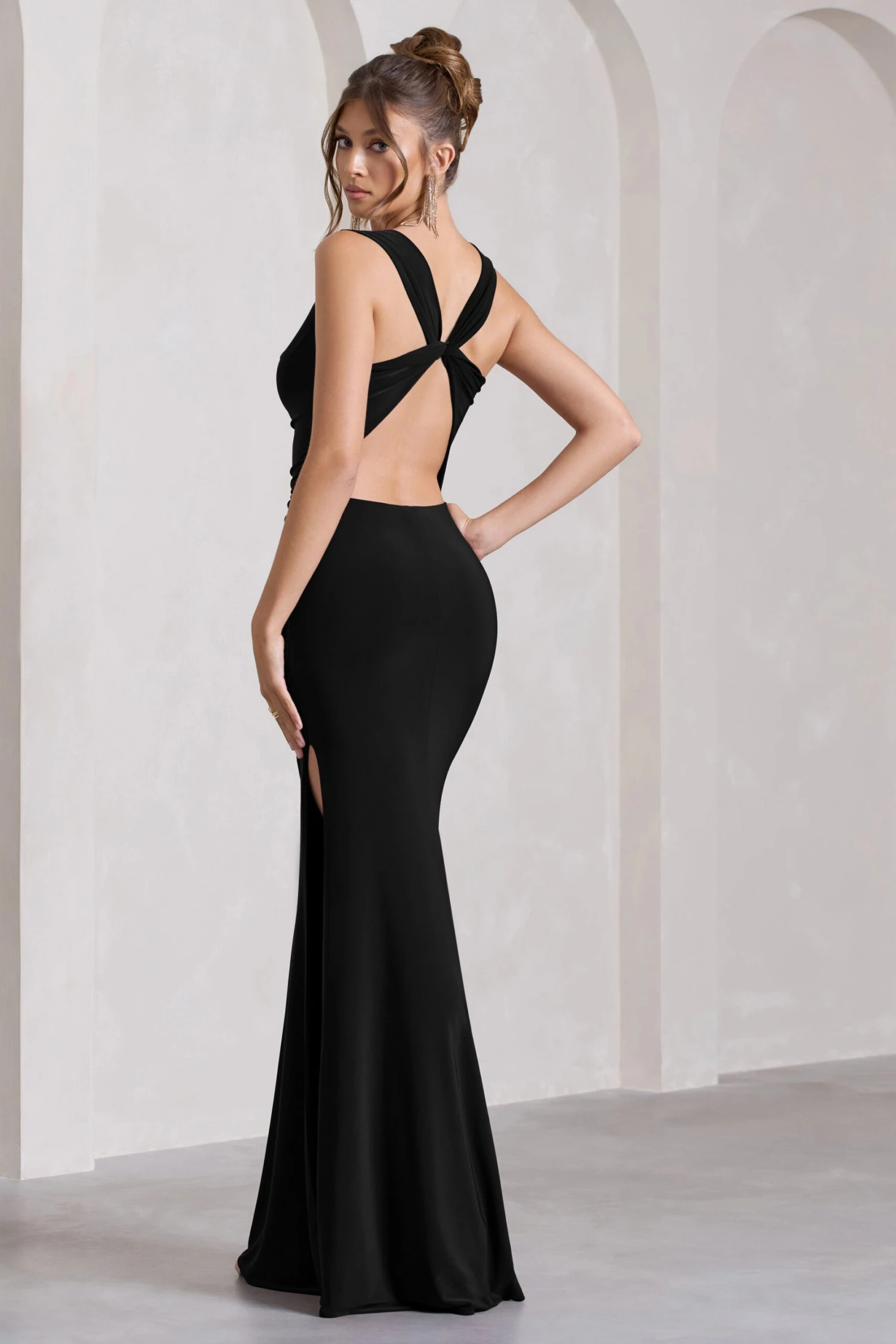 Lolita | Black Ruched Cowl-Neck Sleeveless Maxi Dress 4 Lolita | Black Ruched Cowl-Neck Sleeveless Maxi Dress - Image 2