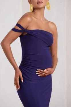 Eviana | Purple Bodycon Sleeveless Twist Maternity Midi Dress -ENY Clothing Shop WB CC CL129817104 EvianaPurpleBodyconSleevelessTwistMaternityMidiDress4