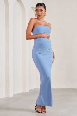 Juniper | Powder Blue Strapless Maternity Maxi Dress -ENY Clothing Shop WB CC CL129881115 JuniperPowderBlueStraplessMaternityMaxiDress3