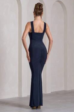 Cross My Heart | Navy Sleeveless Cross-Neck Maxi Dress -ENY Clothing Shop WB CC CL130020015 CrossMyHeartNavySleevelessCross NeckMaxiDress8