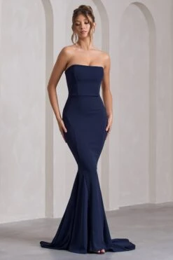 Impress Me | Navy Strapless Bandeau Fishtail Maxi Dress 11 Impress Me | Navy Strapless Bandeau Fishtail Maxi Dress -ENY Clothing Shop WB CC CL130022015 ImpressMeNavyStraplessBandeauFishtailMaxiDress2