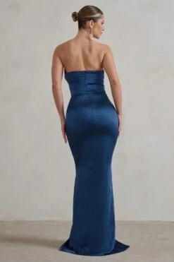 Coraline | Navy Strapless Maxi Dress With Split -ENY Clothing Shop WB CC HR CL128413 CoralineNavyStraplessMaxidressWithSplit6
