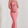 Alba | Blush Pink Maternity Halter Asymmetric Maxi Dress With Cut Out -ENY Clothing Shop WB CC HR CL129208 AlbaBlushPinkMaternityHalterAsymmetricMaxiDresswithCutOut0 475bc520 5adf 4471 8835 6ebb483bcc90