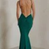 Endless Love | Green Backless Knot Detail Fishtail Maxi Dress -ENY Clothing Shop WB CC HR CL129343 EndlessLoveBottleGreenBacklessKnotDetailFishtailMaxiDress0
