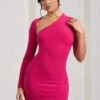 Siren | Hot Pink One Shoulder Bodycon Mini Dress -ENY Clothing Shop WB CC HR CL129344073 SirenHotPinkOneShoulderBodyconDress1