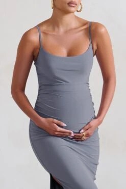 Aurelia | Grey Maternity Cami Maxi Dress With Split -ENY Clothing Shop WB CC HR CL129397 AureliaGreyMaternityCamiMaxiDressWithSplit5 3cbc1c3b 1e45 4167 b1e3 828da859c27e