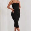 Raquel | Black Maternity Cami Midi Dress With Split -ENY Clothing Shop WB CC HR CL129398 Raquel BlackMaternityCamiMidiDressWithSplit1