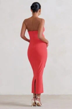 Evita | Coral Maternity Sweetheart Twist Detail Midi Dress 7 Evita | Coral Maternity Sweetheart Twist Detail Midi Dress -ENY Clothing Shop WB CC HR CL129401 EvitaCoralMaternitySweetheartTwistDetailMaxiDress5