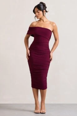 Remember Me | Burgundy One Shoulder Midi Dress -ENY Clothing Shop WB CL124581158 RememberMe BurgundyOneShoulderMidiDress0 3084ce8c b0e4 4993 a381 c460471e02da