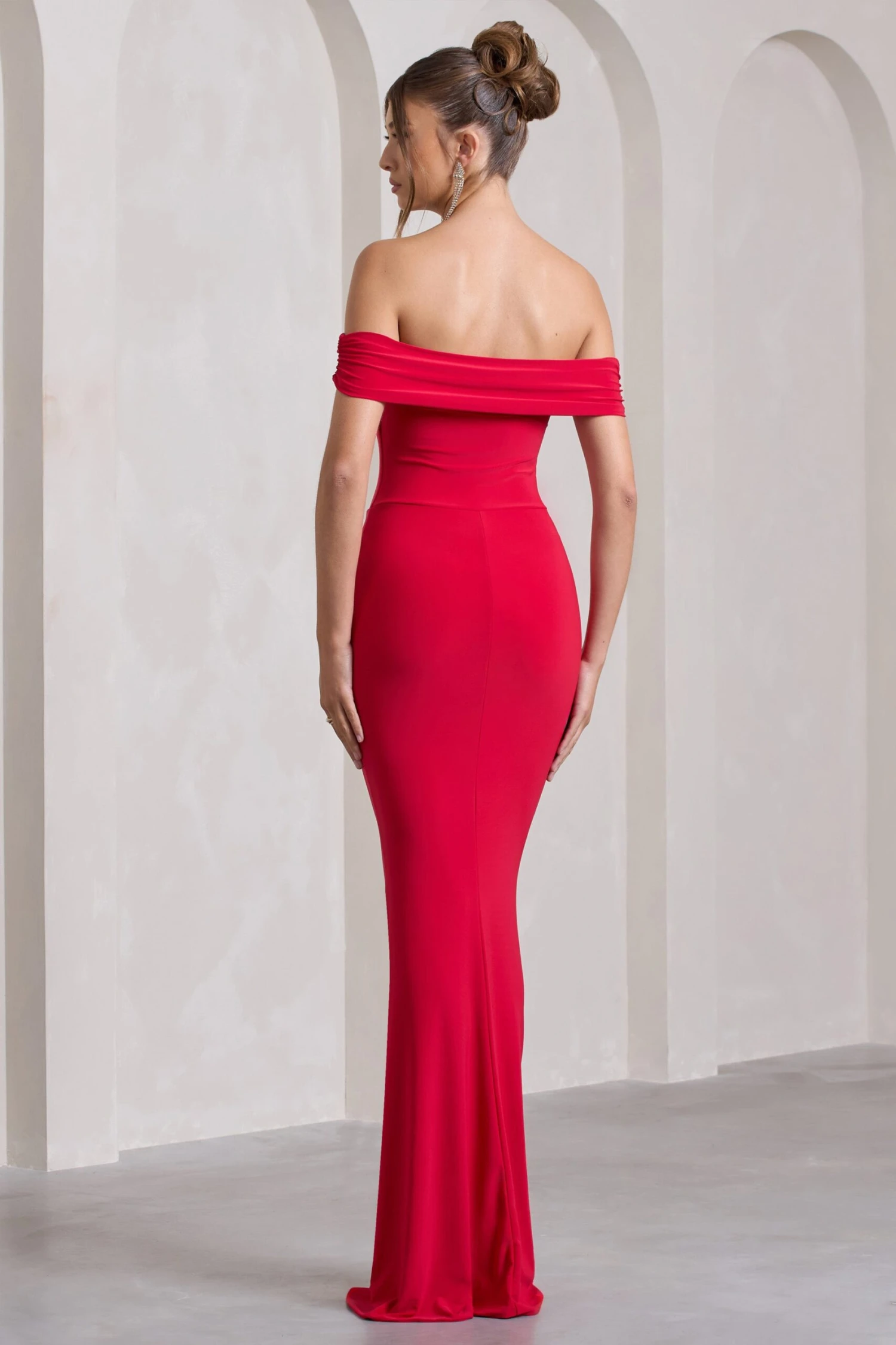 Law Of Attraction | Red Bardot Draped Split Maxi Dress 4 Law Of Attraction | Red Bardot Draped Split Maxi Dress - Image 2