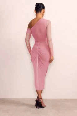 Sweet Dreams | Dusty Rose Maternity Ruched Sheer Sleeve Maxi Dress -ENY Clothing Shop WB CL125303 SweetDreamsMaternityRuchedSheerSleeveMaxiDress8