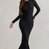 One Step Ahead | Black Long Sleeve Backless Fishtail Maxi Dress 2 One Step Ahead | Black Long Sleeve Backless Fishtail Maxi Dress -ENY Clothing Shop WB CL126332 OneStepAheadBlackLongSleeveBacklessFishtailMaxiDress0