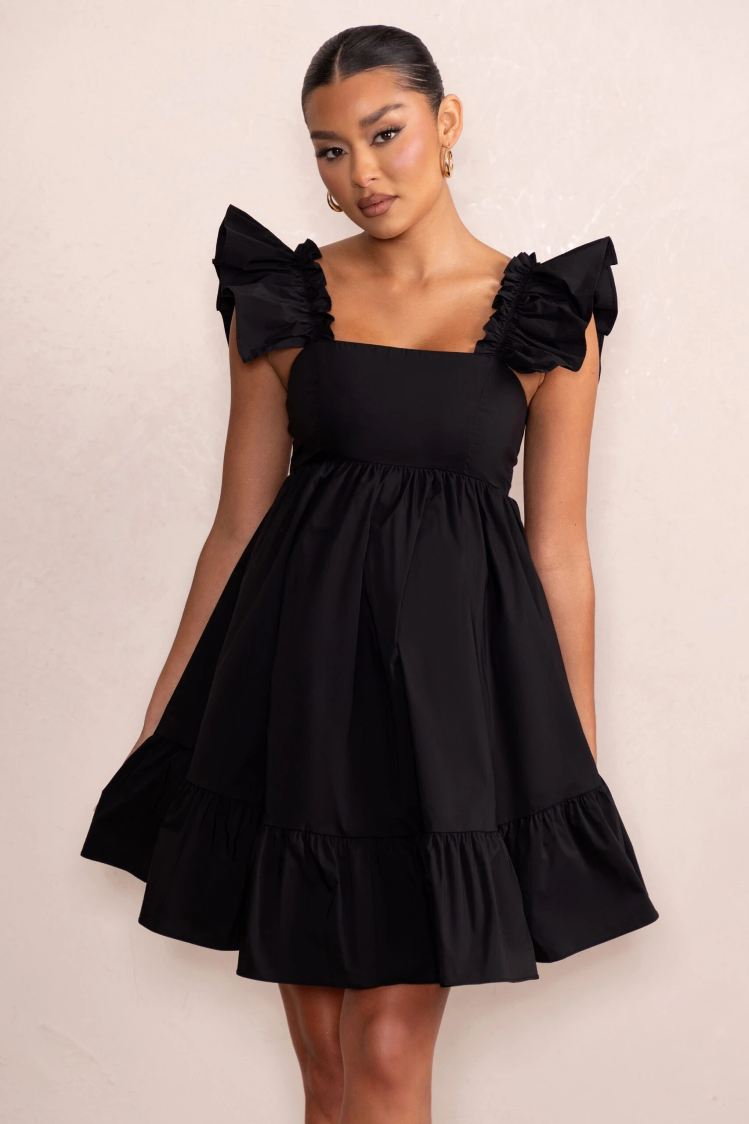 Dolly Daze | Black Maternity Ruffle Mini Dress 7 Dolly Daze | Black Maternity Ruffle Mini Dress - Image 5