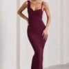 Phantasy | Burgundy Asymmetric Neckline Cowl Maxi Dress -ENY Clothing Shop WB CL126730069 PhantasyBurgundyAsymmetricNecklineCowlMaxiDress0
