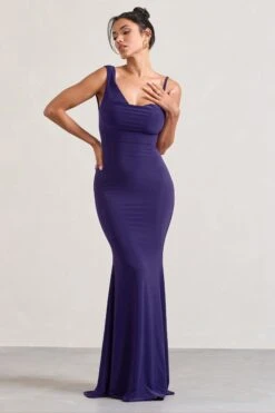 Phantasy | Purple Asymmetric Neckline Cowl Maxi Dress 10 Phantasy | Purple Asymmetric Neckline Cowl Maxi Dress -ENY Clothing Shop WB CL126730104 PhantasyPurpleAsymmetricNecklineCowlMaxiDress0