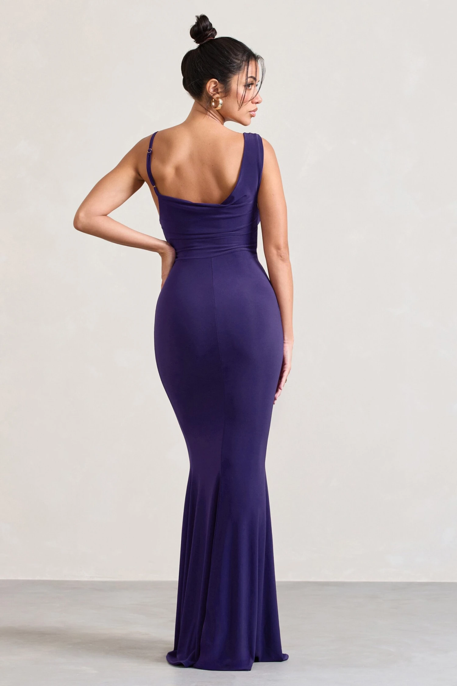 Phantasy | Purple Asymmetric Neckline Cowl Maxi Dress 4 Phantasy | Purple Asymmetric Neckline Cowl Maxi Dress - Image 2