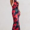 Unstoppable | Black Floral Cross Over Halter Neck Maxi Dress -ENY Clothing Shop WB CL126739 Unstoppable BlackFloralCrossOverHalterNeckMaxiDress2 1